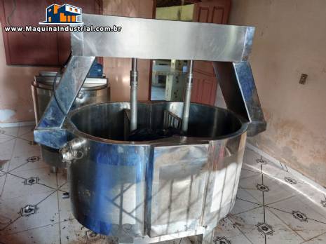 Tanque misturador encamisado em inox queijeira Queijomatic 300 litros Inox Silva