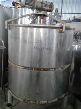 Tanque em a�o inox para 1.000 L com agitador