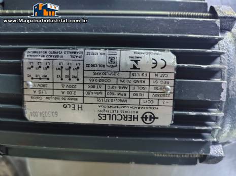 Motor indu��o com pot�ncia 0,37 kw Hercules