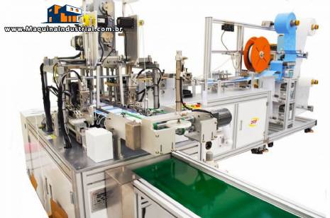 M�quina autom�tica para fabricar m�scaras TNT com aplicadora de el�stico 100 m�scaras / minuto