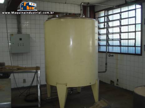 Tanque encamisado em a�o inox interno de 2.000 litros para matura��o de sorvete