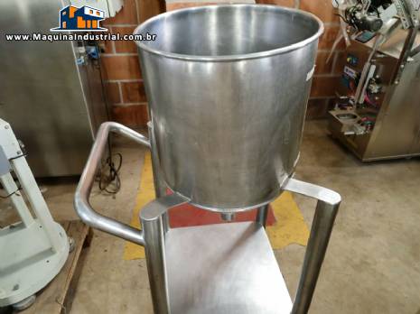 Tanque de transfer�ncia com suporte e rodinhas em inox 20 litros