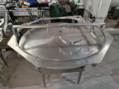 Mesa acumuladora girat�ria em a�o inox Masipack 1200 mm