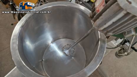 Tanque misturador encamisado em inox el�trico com h�lice centrifuga tipo Cowles 80 litros