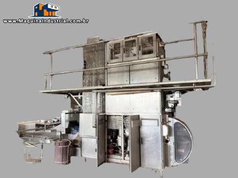 Linha de envase Tetra Pak TBA 19 aplicador de canudos empacotadora e Shrink