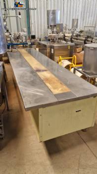 Esteira transportadora em inox com mesa de apoio