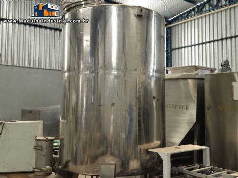 Tanque em aço inox para armazenamento e agitação 1500 litros