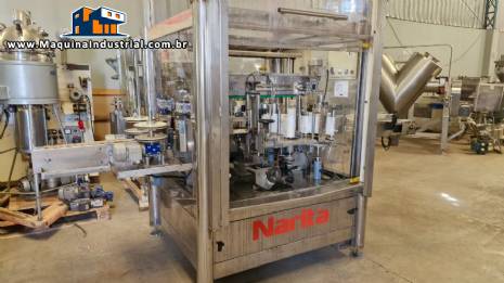 Rotuladora autom�tica em inox com dois cabe�otes para r�tulos autoadesivo Narita