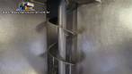 Rosca transportadora helicoidal inclinada com silo em inox
