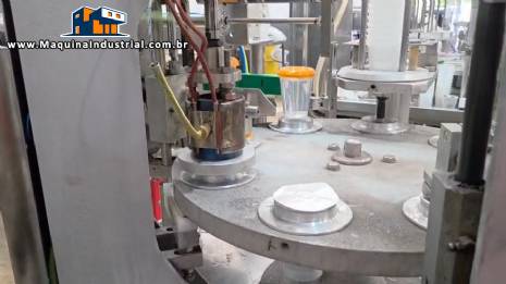 Envasadora dosadora rotativa com tampadora e seladora de copos frascos 2.000 unidades
