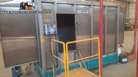 Cabine de pintura pó branco com ciclone Deltec Cabine de pintura pó branco com ciclone Deltec