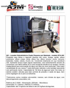 Lavador hidrodinamico por batelada legumes verduras AJM Lavador hidrodinamico por batelada legumes verduras AJM